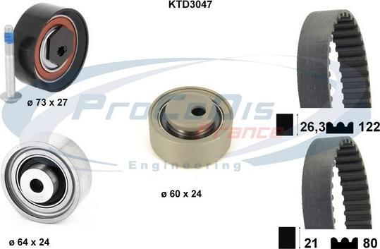 Procodis France KTD3047 - Комплект зубчатого ремня ГРМ www.autospares.lv