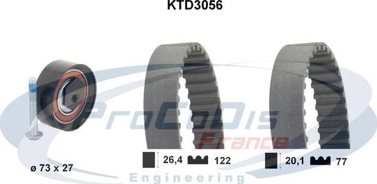 Procodis France KTD3056 - Zobsiksnas komplekts autospares.lv