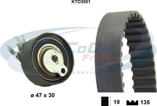 Procodis France KTD3051 - Zobsiksnas komplekts autospares.lv