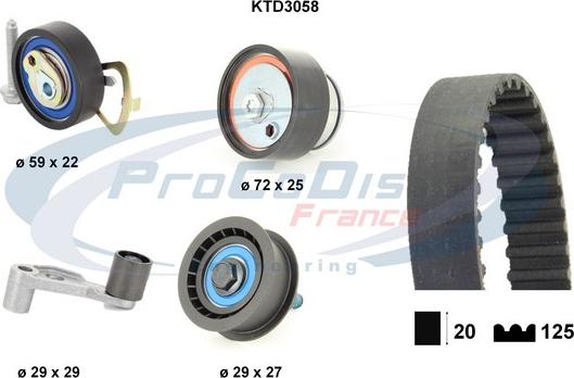 Procodis France KTD3058 - Комплект зубчатого ремня ГРМ www.autospares.lv