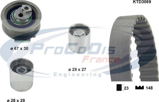 Procodis France KTD3069 - Комплект зубчатого ремня ГРМ www.autospares.lv