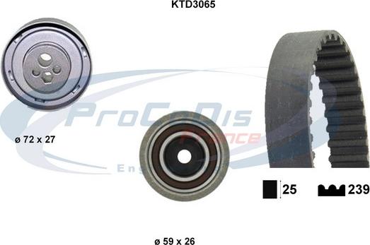 Procodis France KTD3065 - Zobsiksnas komplekts www.autospares.lv