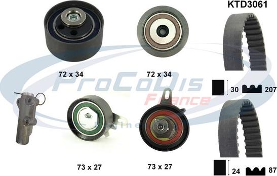 Procodis France KTD3061 - Комплект зубчатого ремня ГРМ www.autospares.lv