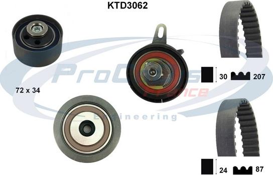 Procodis France KTD3062 - Zobsiksnas komplekts www.autospares.lv