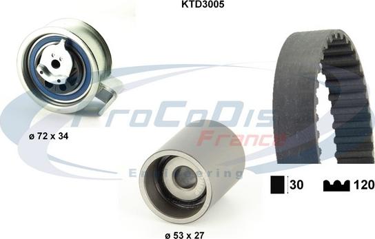 Procodis France KTD3005 - Комплект зубчатого ремня ГРМ www.autospares.lv