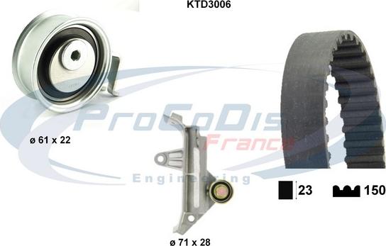 Procodis France KTD3006 - Комплект зубчатого ремня ГРМ www.autospares.lv