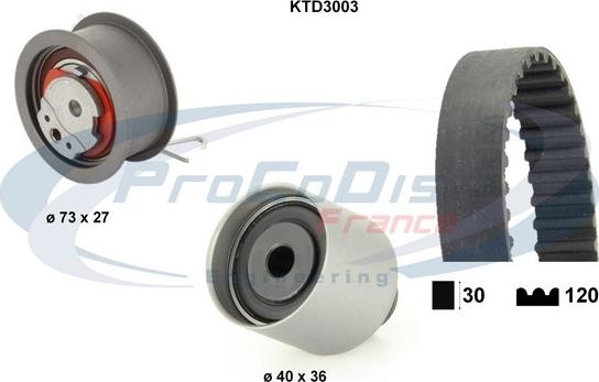 Procodis France KTD3003 - Timing Belt Set www.autospares.lv