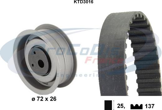 Procodis France KTD3016 - Zobsiksnas komplekts www.autospares.lv