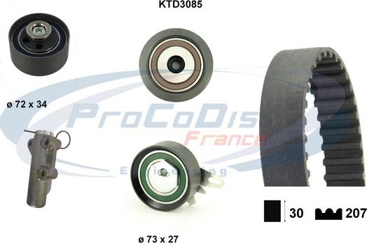 Procodis France KTD3085 - Zobsiksnas komplekts autospares.lv