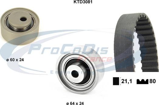 Procodis France KTD3081 - Zobsiksnas komplekts www.autospares.lv