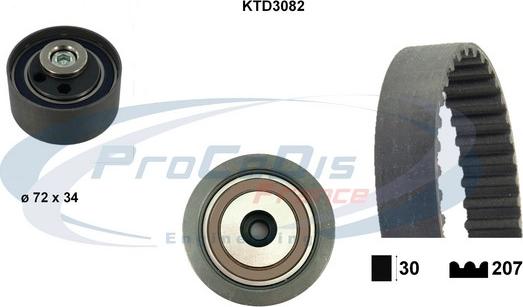 Procodis France KTD3082 - Zobsiksnas komplekts www.autospares.lv