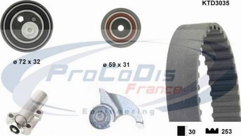 Procodis France KTD3035 - Zobsiksnas komplekts www.autospares.lv