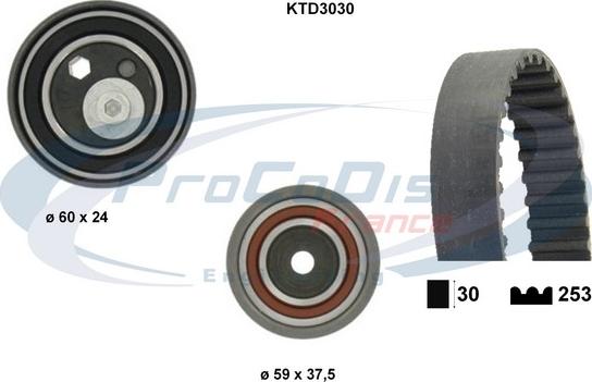 Procodis France KTD3030 - Zobsiksnas komplekts autospares.lv