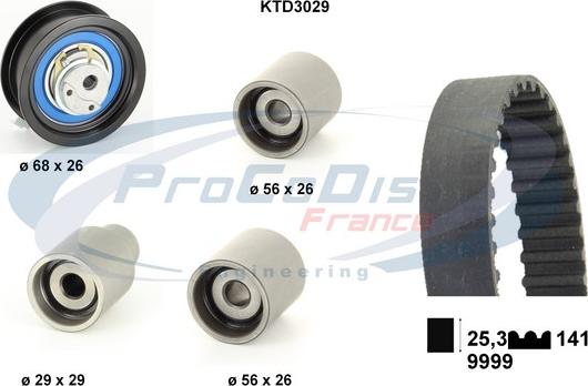 Procodis France KTD3029 - Комплект зубчатого ремня ГРМ www.autospares.lv