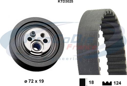 Procodis France KTD3025 - Zobsiksnas komplekts autospares.lv