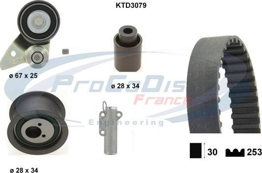 Procodis France KTD3079 - Zobsiksnas komplekts autospares.lv