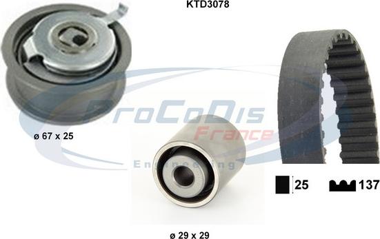 Procodis France KTD3078 - Комплект зубчатого ремня ГРМ www.autospares.lv