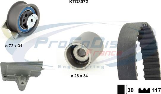 Procodis France KTD3072 - Zobsiksnas komplekts www.autospares.lv