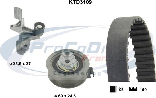 Procodis France KTD3109 - Zobsiksnas komplekts autospares.lv