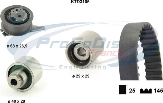 Procodis France KTD3106 - Timing Belt Set www.autospares.lv