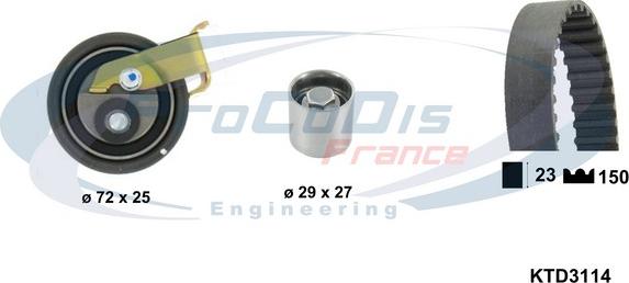 Procodis France KTD3114 - Zobsiksnas komplekts autospares.lv