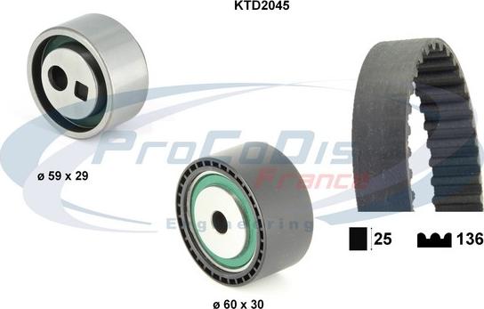 Procodis France KTD2045 - Zobsiksnas komplekts www.autospares.lv