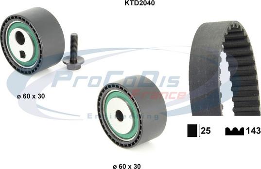 Procodis France KTD2040 - Комплект зубчатого ремня ГРМ www.autospares.lv