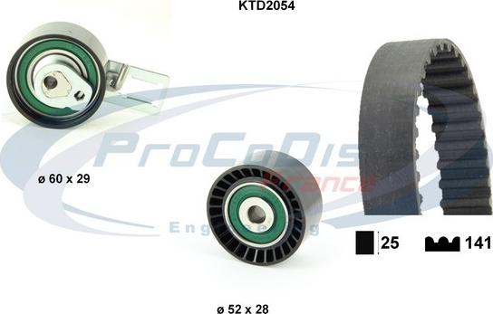 Procodis France KTD2054 - Комплект зубчатого ремня ГРМ www.autospares.lv