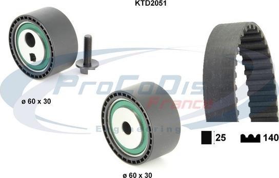 Procodis France KTD2051 - Zobsiksnas komplekts autospares.lv