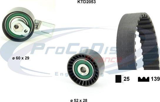 Procodis France KTD2053 - Комплект зубчатого ремня ГРМ www.autospares.lv