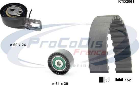 Procodis France KTD2061 - Комплект зубчатого ремня ГРМ www.autospares.lv