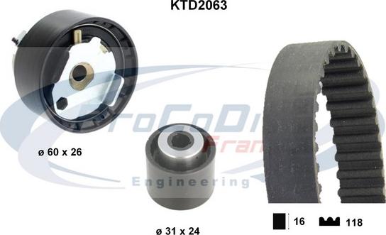 Procodis France KTD2063 - Комплект зубчатого ремня ГРМ www.autospares.lv