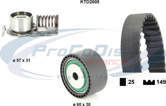 Procodis France KTD2005 - Комплект зубчатого ремня ГРМ www.autospares.lv