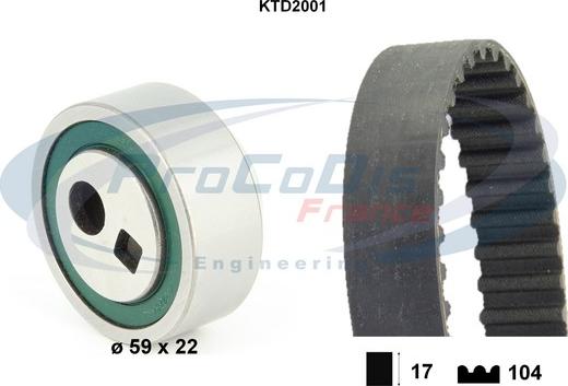 Procodis France KTD2001 - Zobsiksnas komplekts autospares.lv