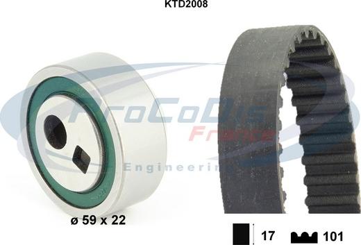 Procodis France KTD2008 - Комплект зубчатого ремня ГРМ www.autospares.lv