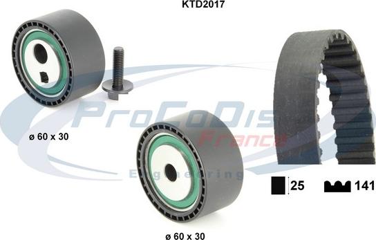 Procodis France KTD2017 - Комплект зубчатого ремня ГРМ www.autospares.lv