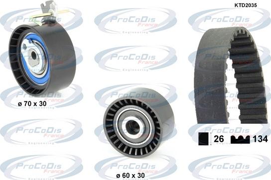 Procodis France KTD2035 - Zobsiksnas komplekts autospares.lv