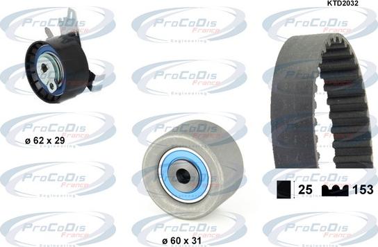 Procodis France KTD2032 - Комплект зубчатого ремня ГРМ www.autospares.lv