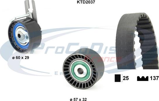 Procodis France KTD2037 - Zobsiksnas komplekts www.autospares.lv