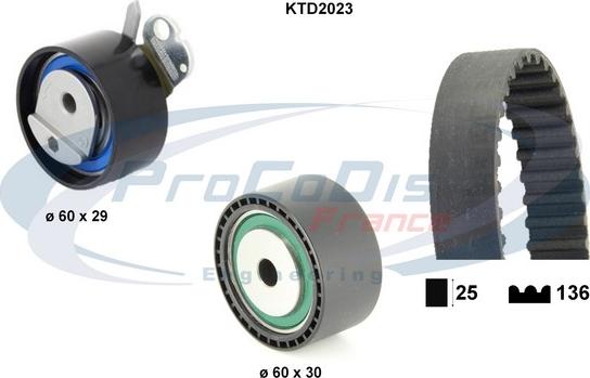 Procodis France KTD2023 - Комплект зубчатого ремня ГРМ www.autospares.lv