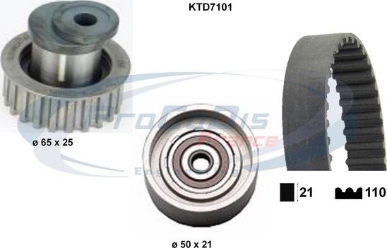 Procodis France KTD7101 - Zobsiksnas komplekts autospares.lv