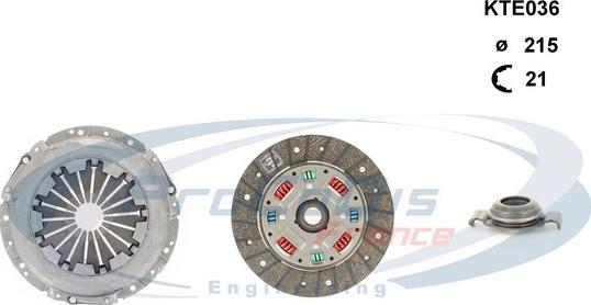 Procodis France KTE036 - Комплект сцепления www.autospares.lv