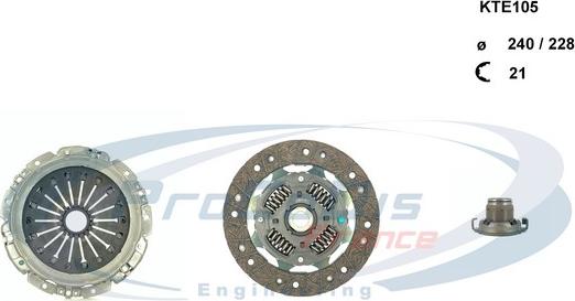 Procodis France KTE105 - Комплект сцепления www.autospares.lv