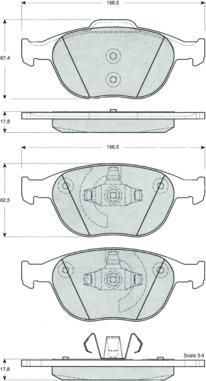 Procodis France PF1449 - Bremžu uzliku kompl., Disku bremzes www.autospares.lv