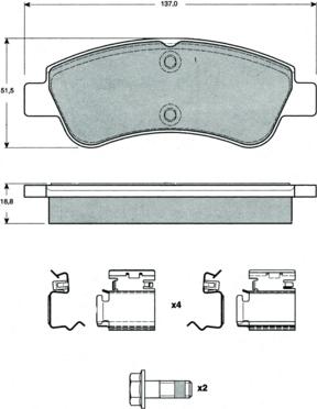 Lemförder 26518 - Bremžu uzliku kompl., Disku bremzes www.autospares.lv