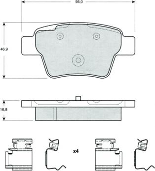 Procodis France PF1465 - Тормозные колодки, дисковые, комплект www.autospares.lv