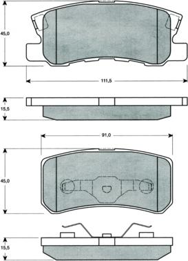 Procodis France PF1504 - Bremžu uzliku kompl., Disku bremzes www.autospares.lv