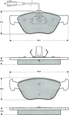 Procodis France PF1505 - Brake Pad Set, disc brake www.autospares.lv