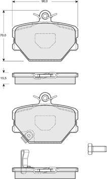 Procodis France PF1507 - Тормозные колодки, дисковые, комплект www.autospares.lv