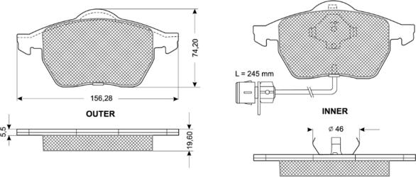 Procodis France PF10941 - Brake Pad Set, disc brake www.autospares.lv